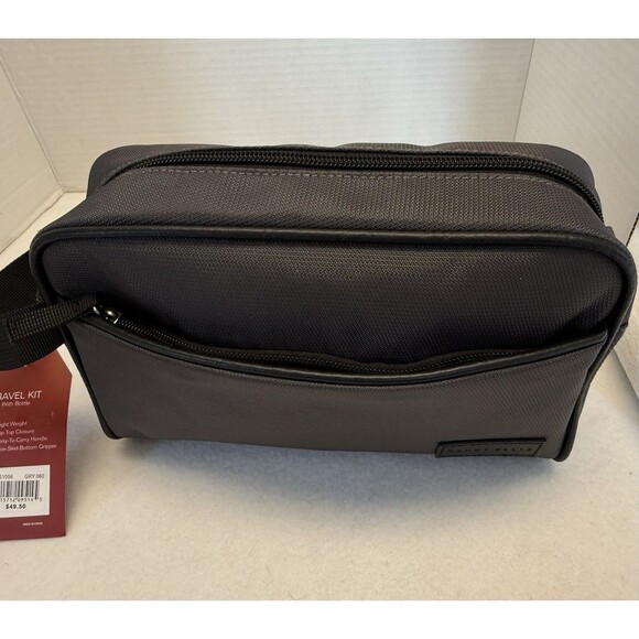 PERRY ELLIS PORTFOLIO Men's Grey  Travel Kit With Non Skid Bottle &  Handle New - Picture 7 of 16
